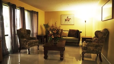 Cozy common area with seating and decor