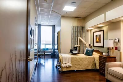 Interior view of a private resident room in the facility