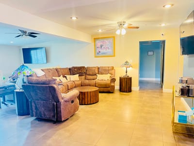 Bright interior common area with comfortable seating