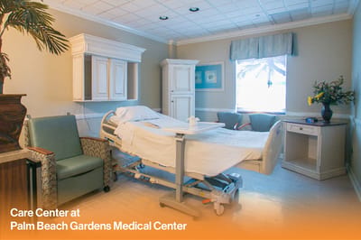 Interior view of a resident room in a care center