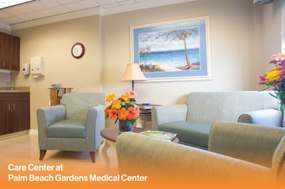 Bright common area with comfortable seating and artwork