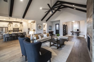 Bright common area with stylish seating and decor