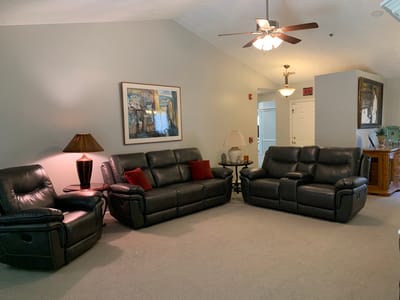 Cozy common area with seating and decor