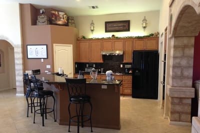 Interior view of a kitchen in a home setting