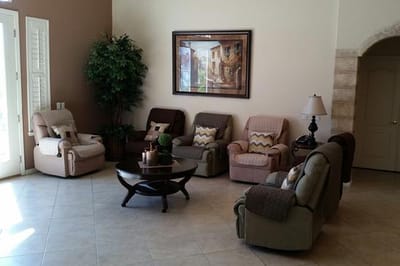 Comfortable seating area in a common room