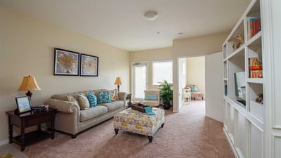 Cozy interior living room in a senior living unit