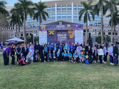 Group of participants at a fundraising walk event