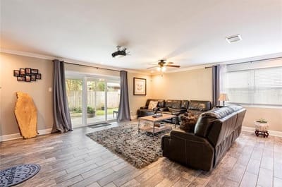 Bright common area with comfortable seating