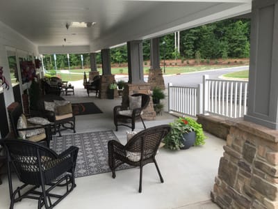 Outdoor seating area at Ranson Ridge Assisted Living