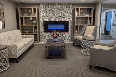 Comfortable seating area in a common room