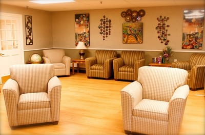 Bright common area with comfortable seating