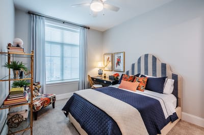 Cozy resident room with bright window and decorative elements