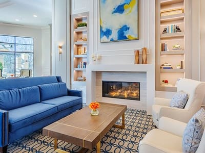 Bright common area with comfortable seating