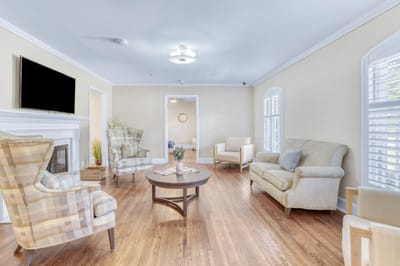 Bright common area with comfortable seating
