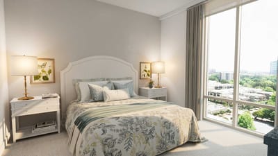 Comfortable private resident room with large window