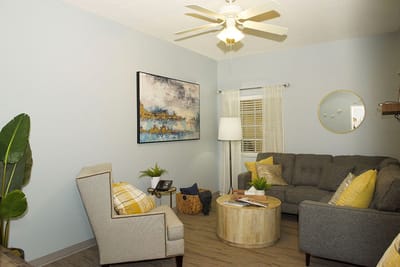 Cozy living room area with comfortable seating
