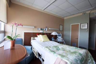 A well-appointed patient room in a healthcare facility