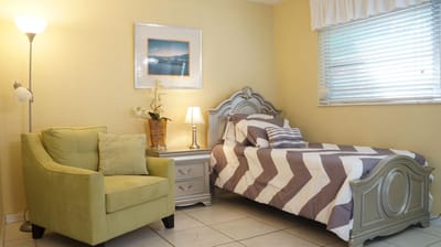 Cozy interior of a private resident room