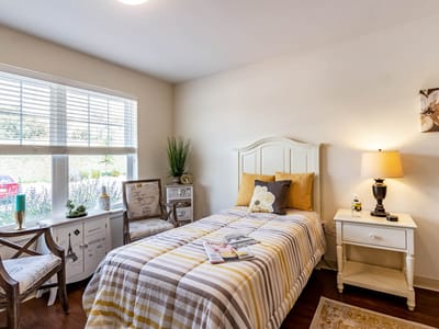 Cozy private resident room with sunlight