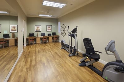 Well-equipped fitness area with exercise machines