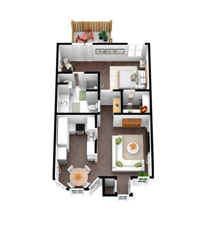 Architectural floor plan of a residential unit