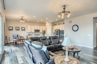 Bright interior living space with modern decor