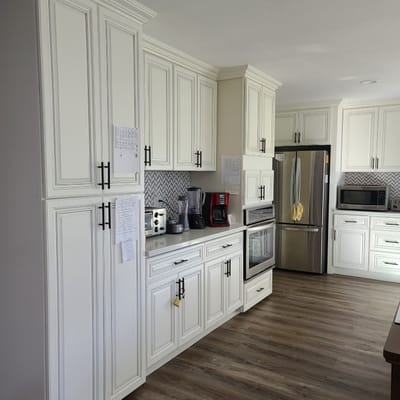 Bright kitchen area with modern appliances