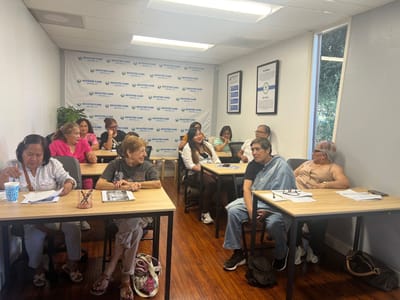 Residents engaged in a group activity in a common area