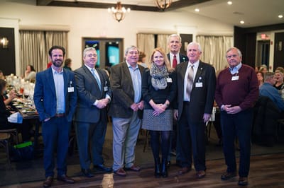 Group of staff members at a celebration event