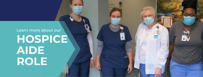 Staff members in a nursing facility lobby