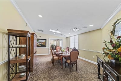 Bright dining area with elegant decor