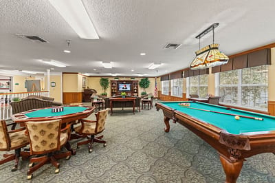 Common area with billiards and seating