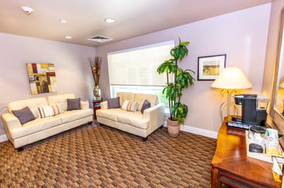 Cozy common area with seating and decor