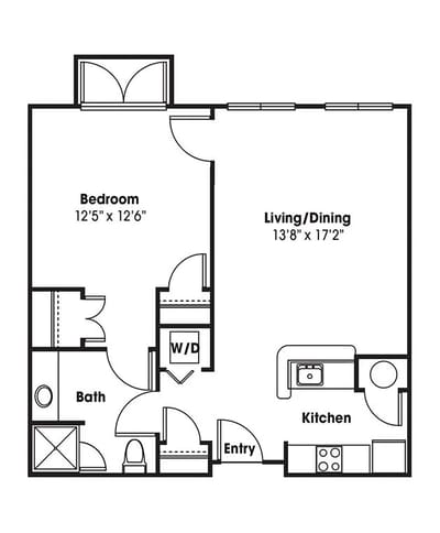 Architectural floor plan of a unit layout
