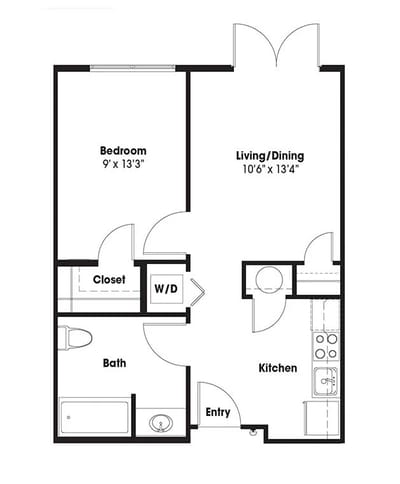 Architectural floor plan layout with labeled rooms