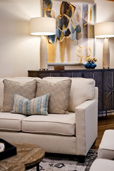 Cozy common area with stylish furniture
