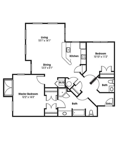 Architectural floor plan with labeled rooms and dimensions
