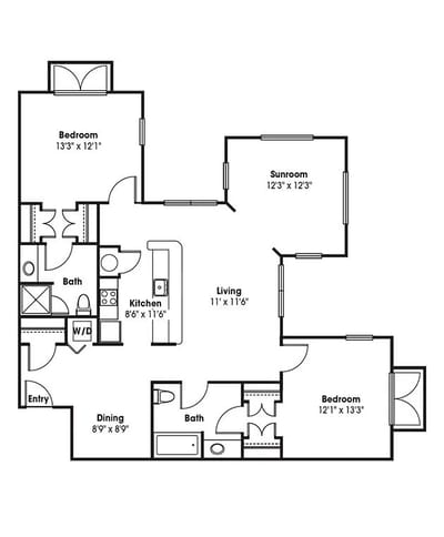 Architectural floor plan of a residential layout