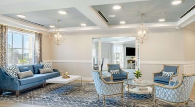 Bright common area with comfortable seating