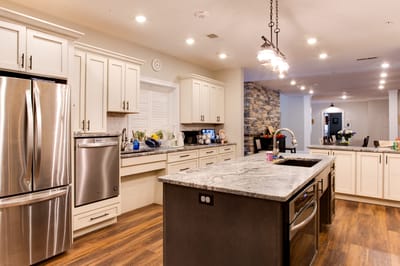 Bright kitchen interior with modern cabinetry