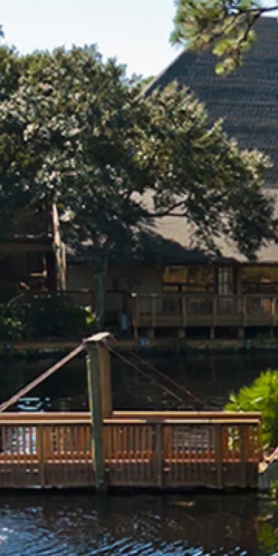 Exterior view of a facility near water