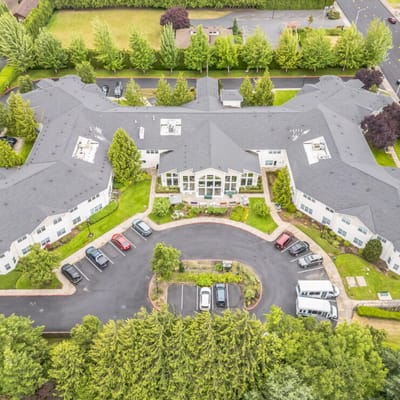 Aerial view of Clearwater Springs Assisted Living facility.