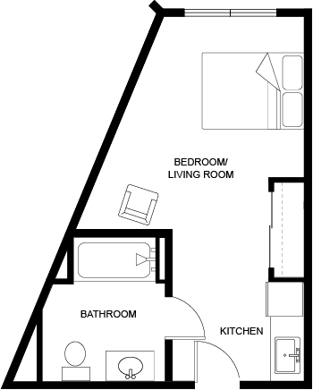 Floor plan of a resident's unit.