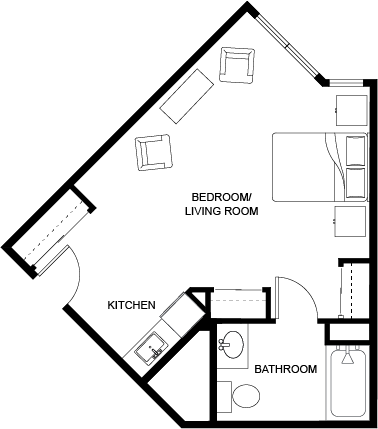 Architectural layout showing a unit design.