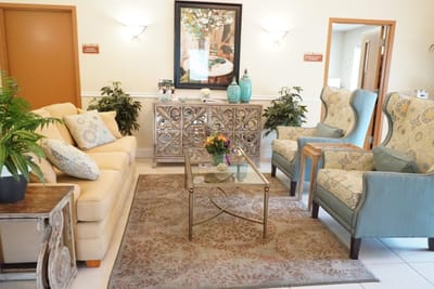 Cozy common area with comfortable seating and decor