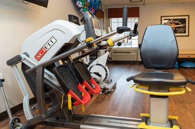 Fitness equipment in a rehabilitation area