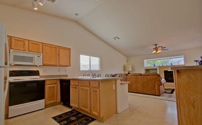 Bright kitchen area within a living space