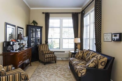 Cozy interior lounge area with seating and decor