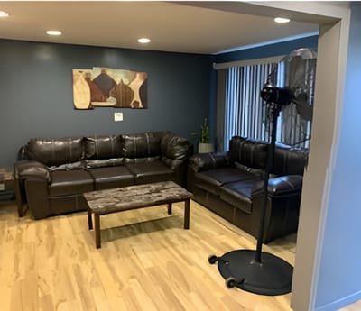 Cozy seating area in a common room