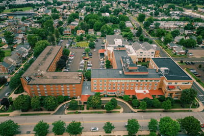 Aerial view of Elm Terrace Gardens and surrounding area